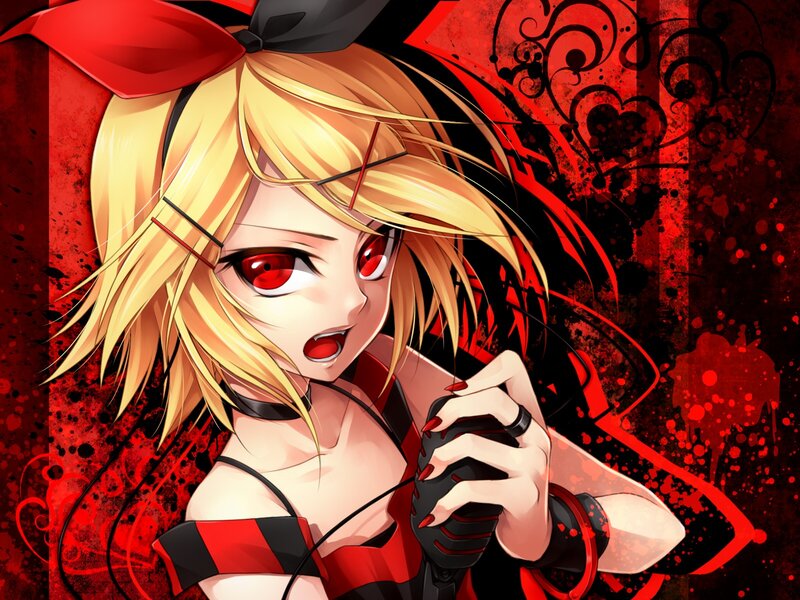 anime girl with red eyes