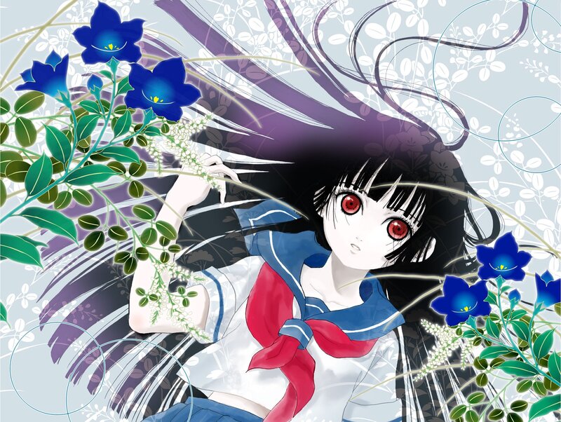 anime girl with red eyes