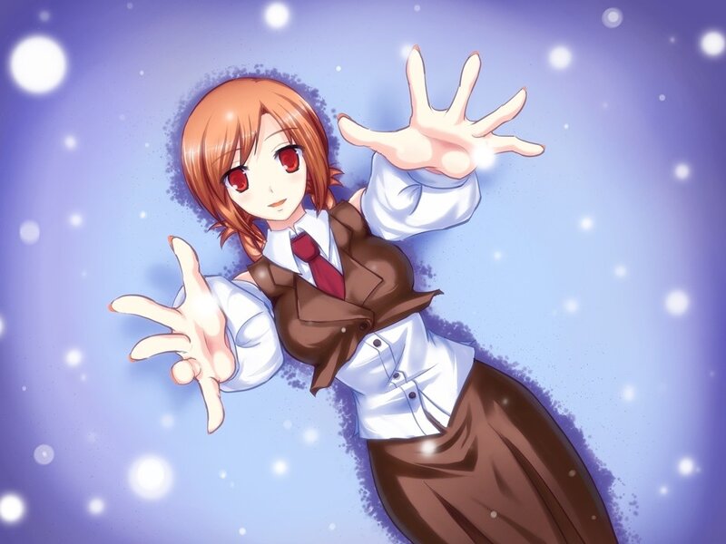 anime girl with red eyes