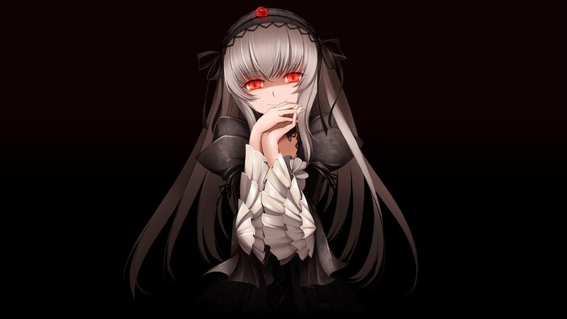 anime girl with red eyes
