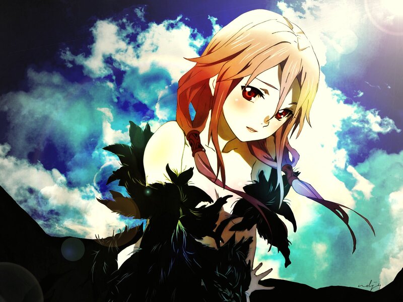 anime girl with red eyes