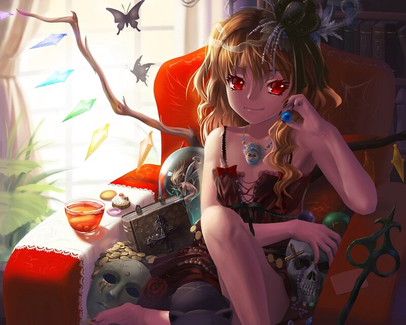 Anime girl with red eyes