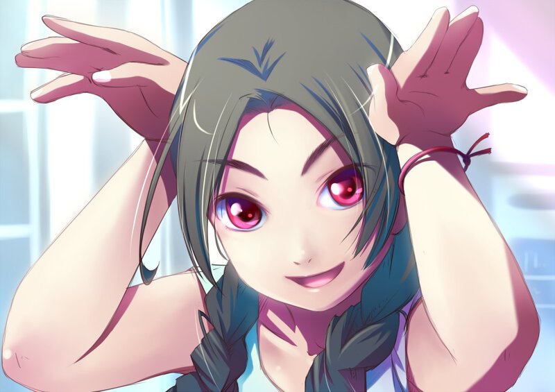 anime girl with red eyes