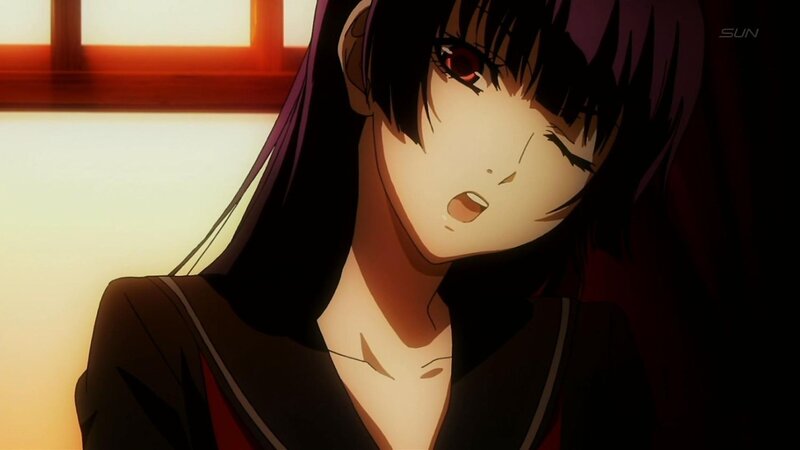 anime girl with red eyes
