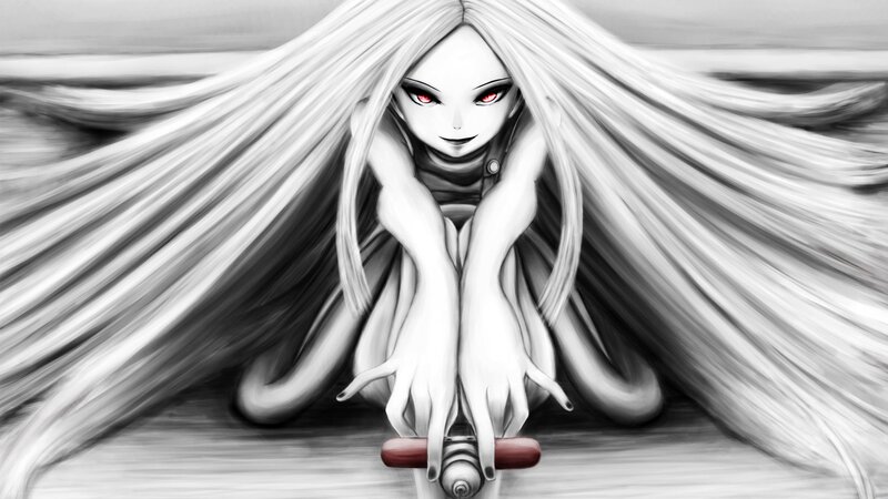 anime girl with red eyes