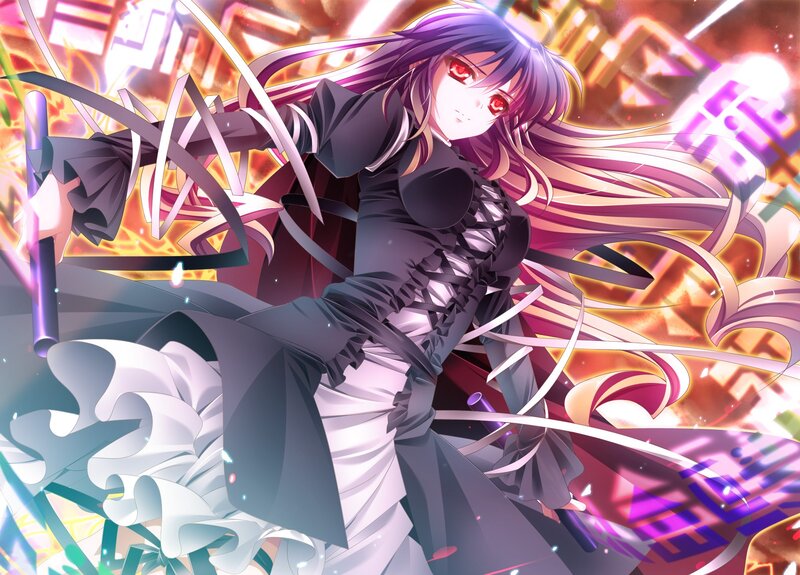 anime girl with red eyes