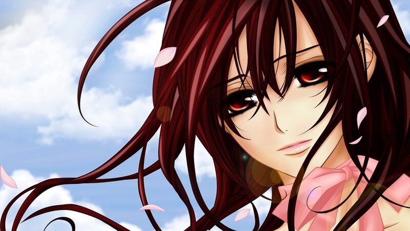 anime girl with red eyes