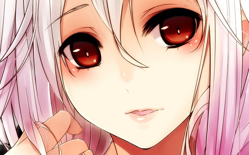 anime girl with red eyes