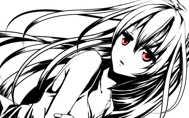 anime girl with red eyes