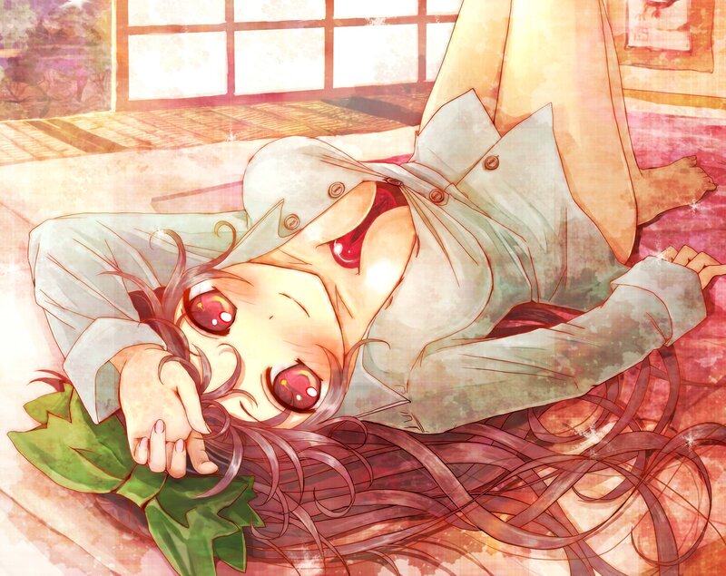 anime girl with red eyes