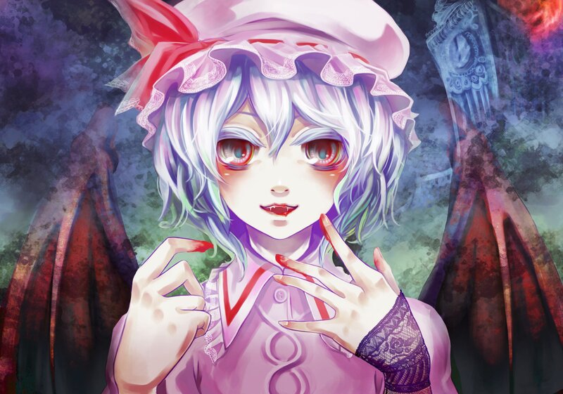 anime girl with red eyes