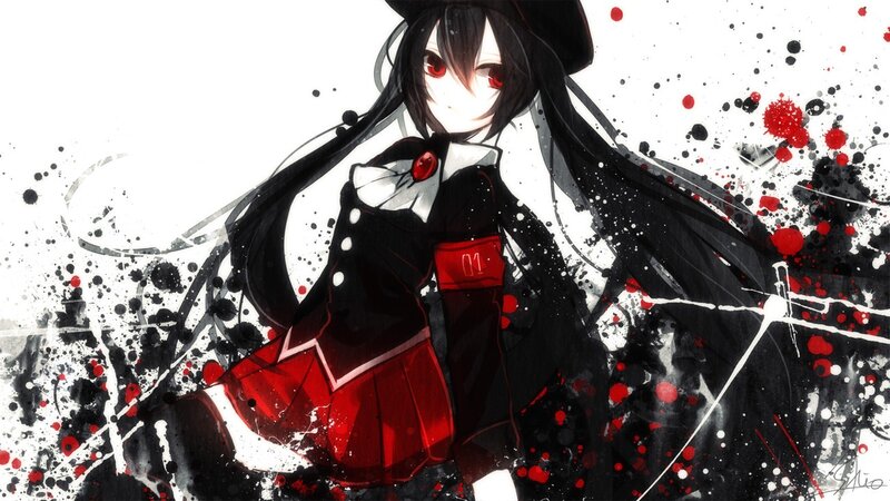 anime girl with red eyes