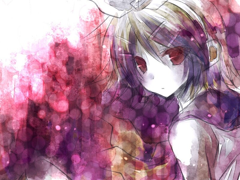 anime girl with red eyes