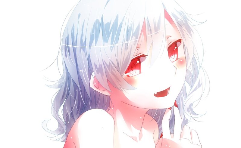 anime girl with red eyes