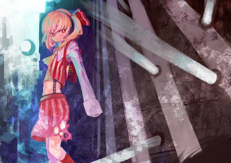 anime girl with red eyes