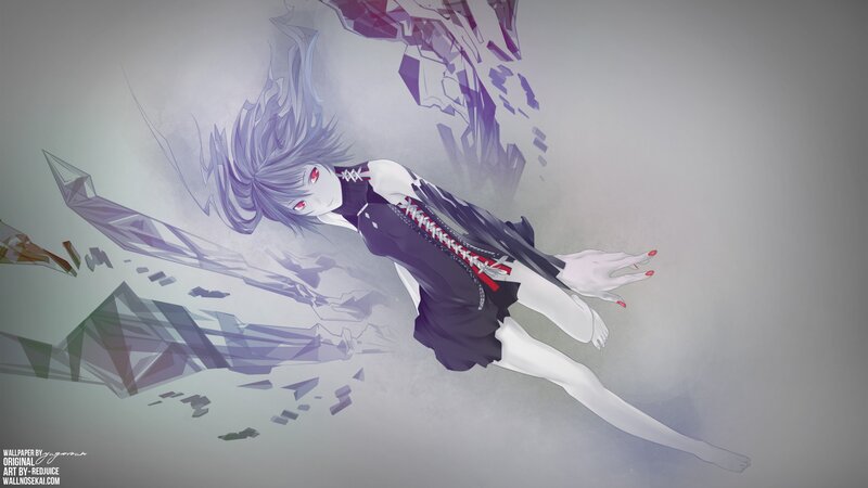 anime girl with red eyes
