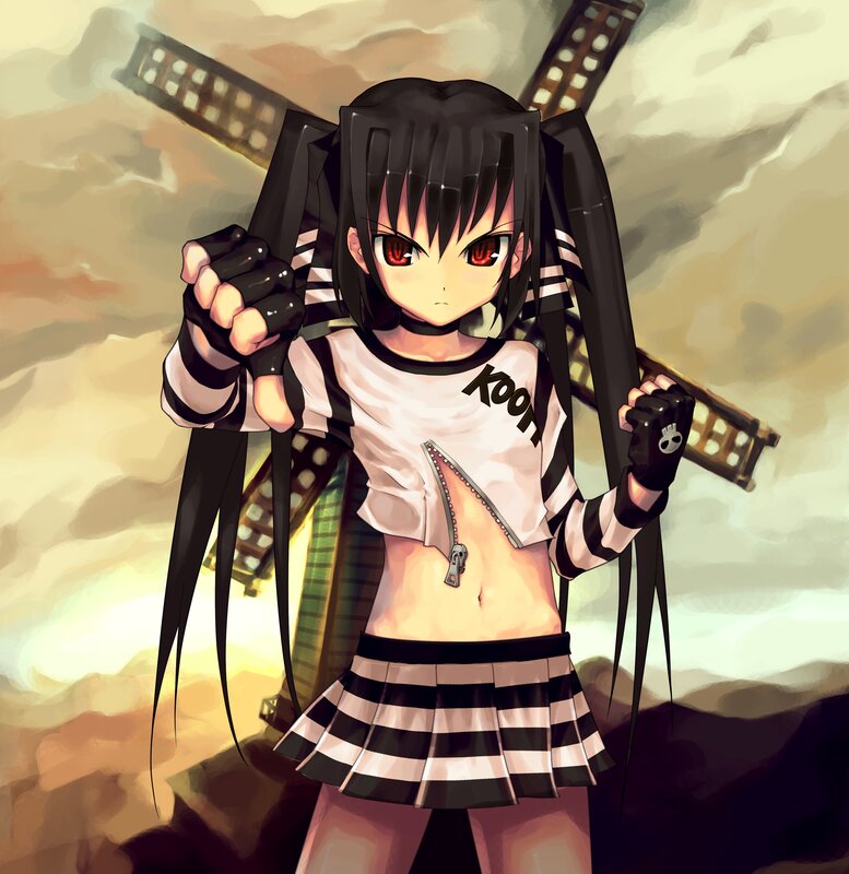 anime girl with red eyes