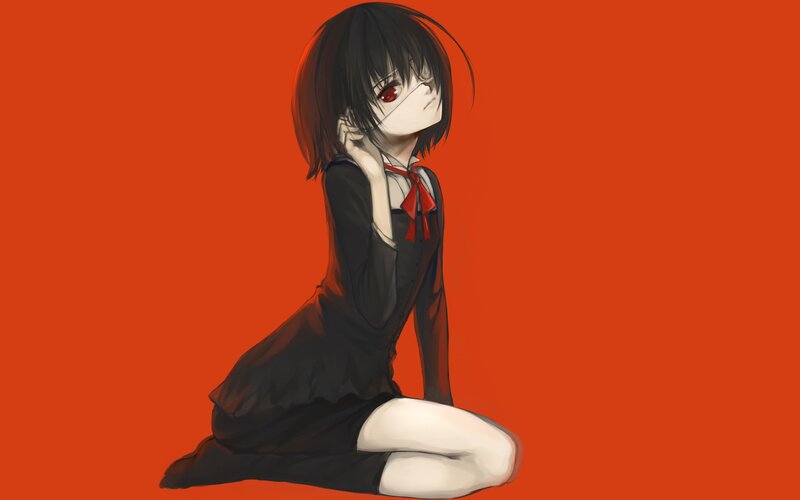anime girl with red eyes