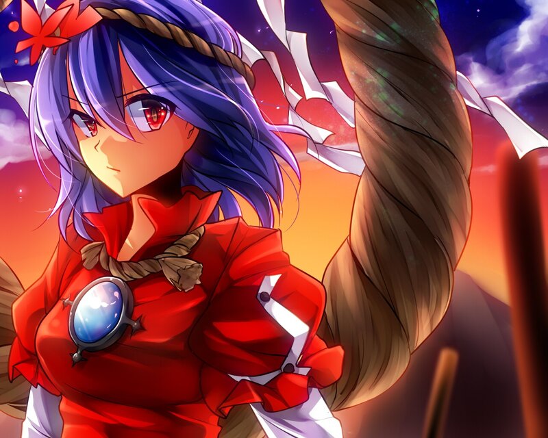 anime girl with red eyes