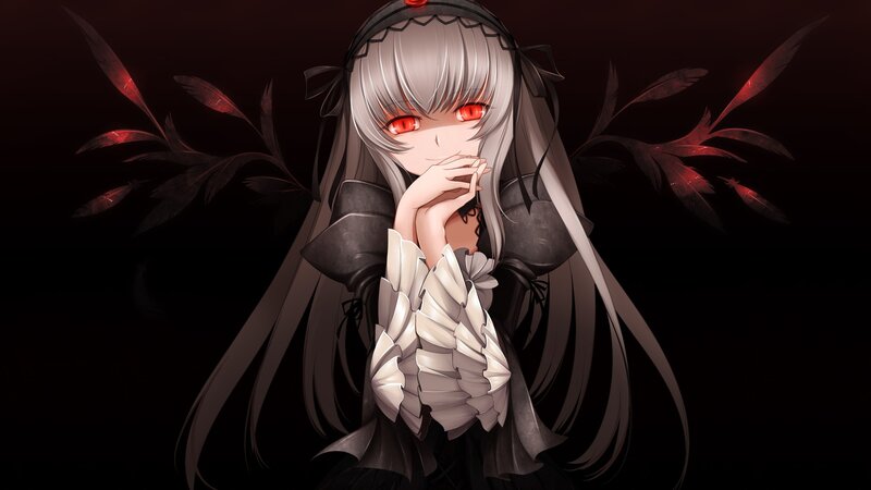 anime girl with red eyes