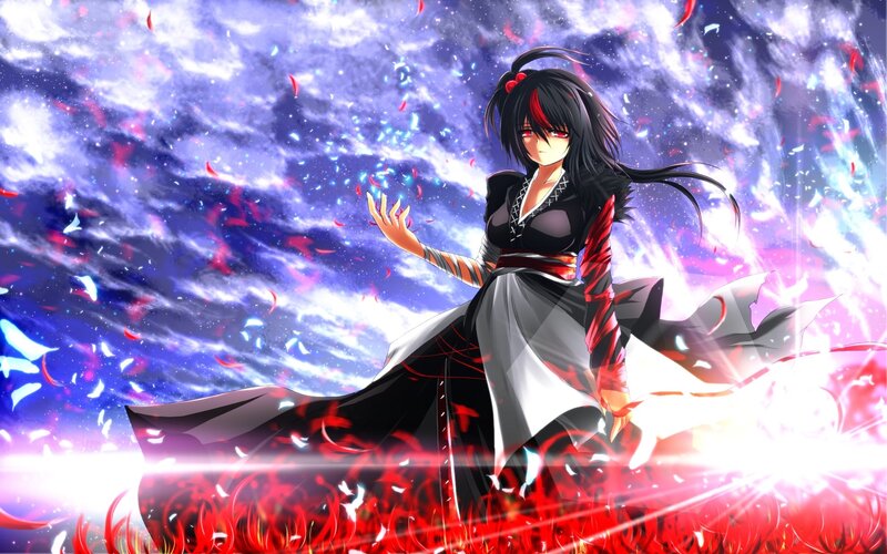 anime girl with red eyes