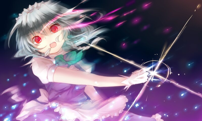 anime girl with red eyes