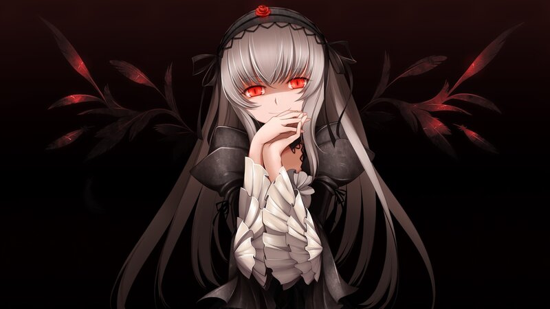 anime girl with red eyes