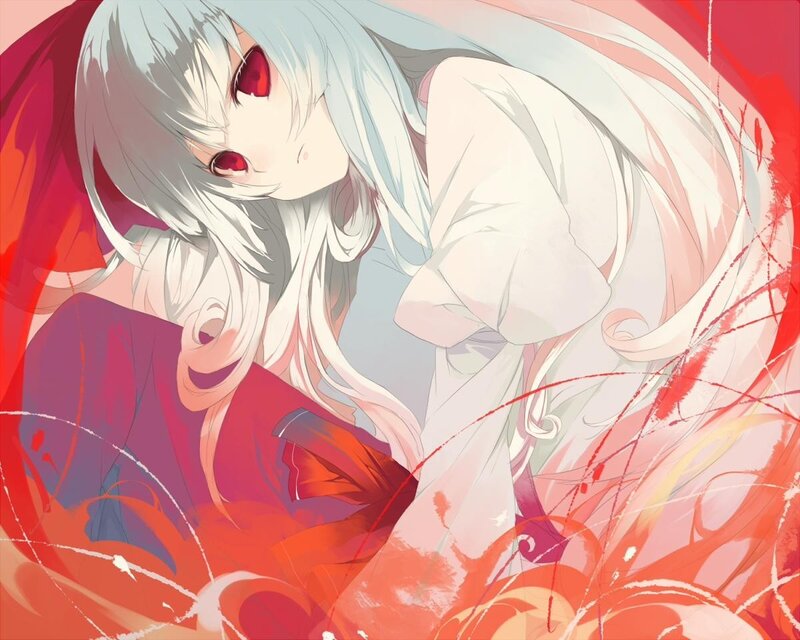 anime girl with red eyes