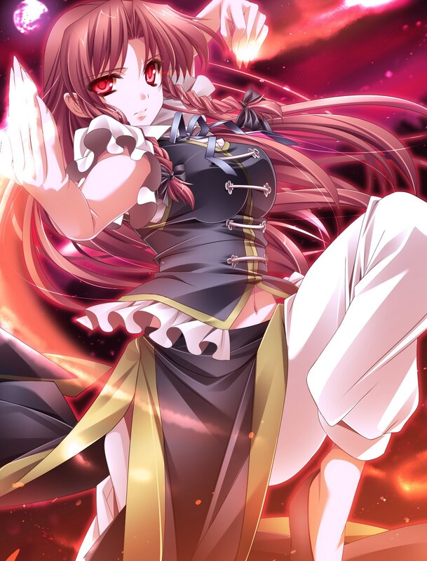 anime girl with red eyes
