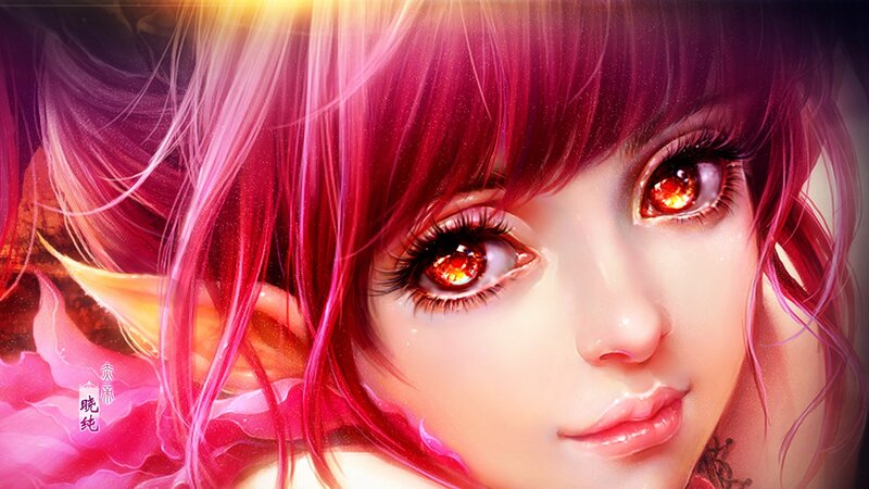 Anime girl with red eyes