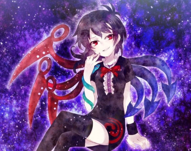 anime girl with red eyes