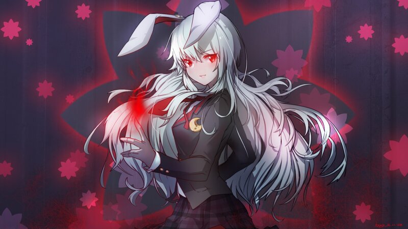 anime girl with red eyes
