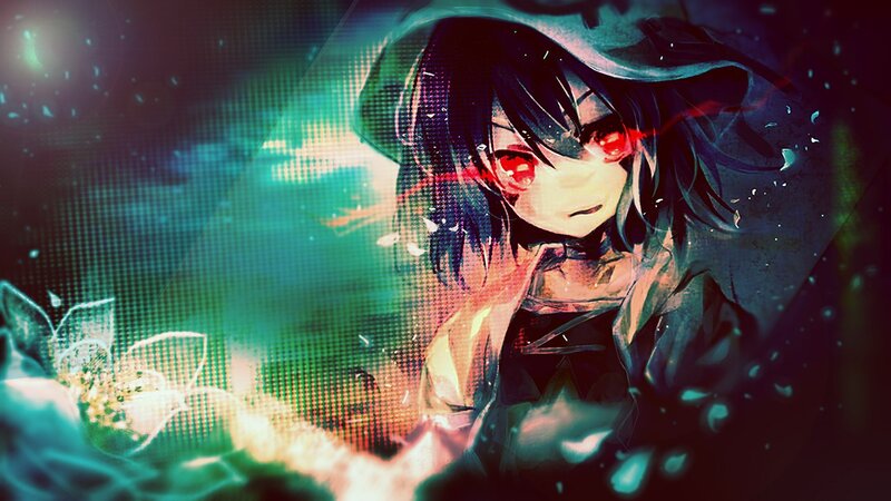 anime girl with red eyes