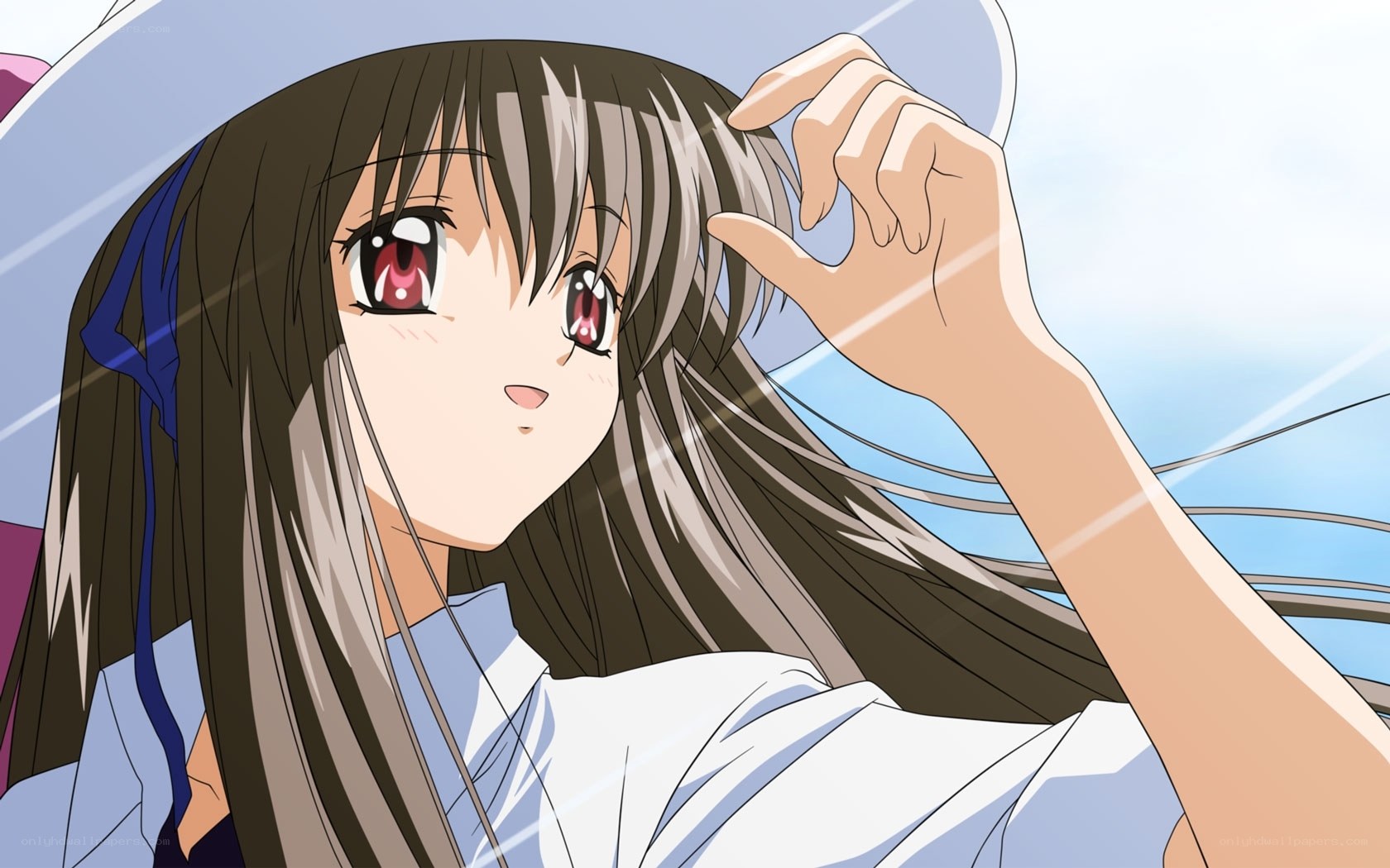 anime girl with red eyes