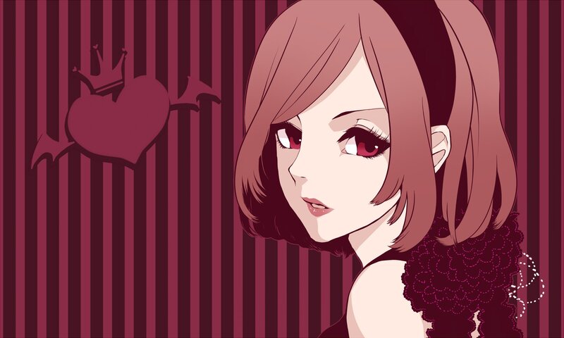 anime girl with red eyes