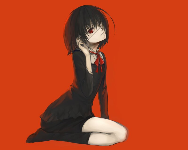 anime girl with red eyes