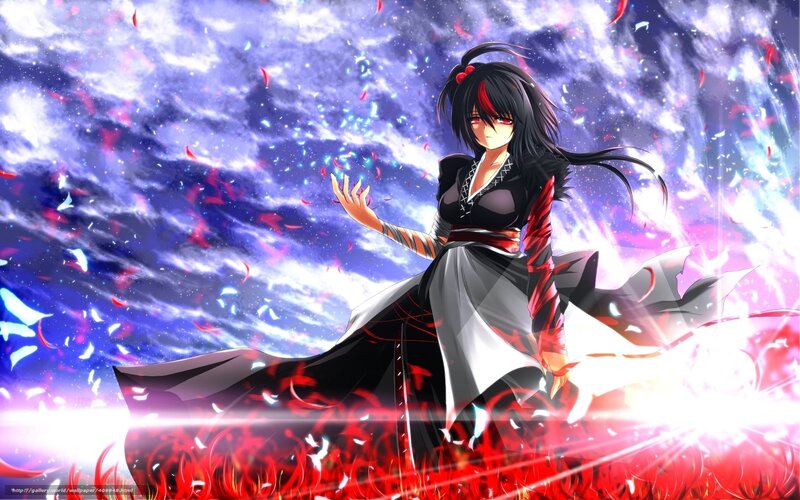 anime girl with red eyes