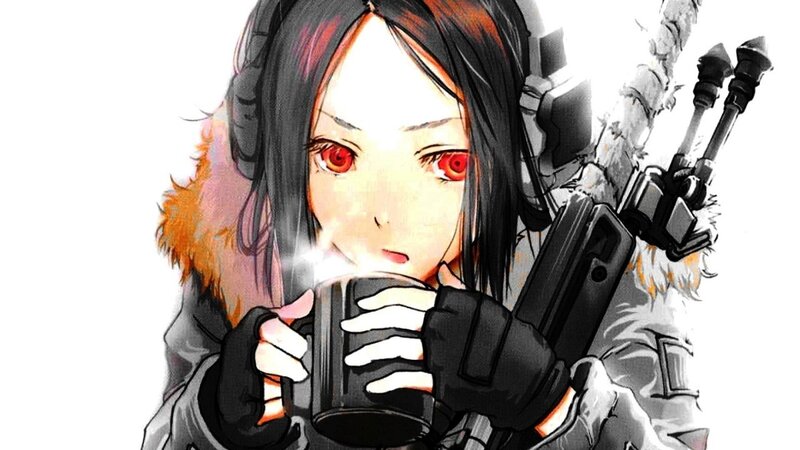 anime girl with red eyes