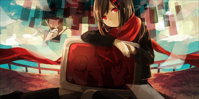 anime girl with red eyes