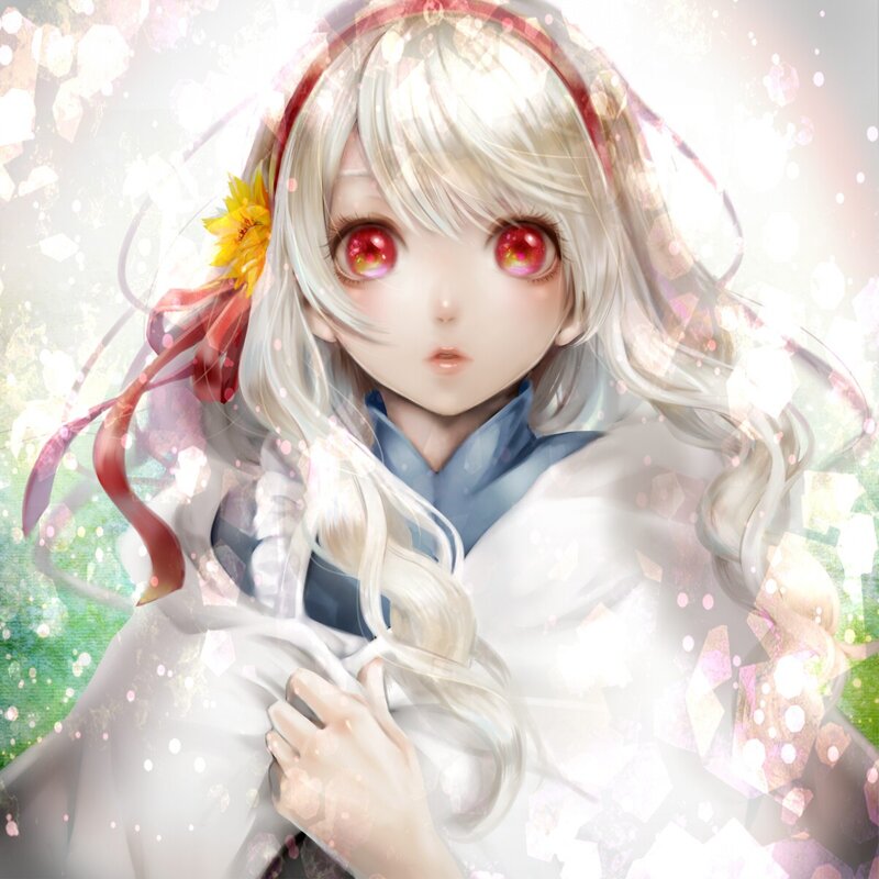 anime girl with red eyes