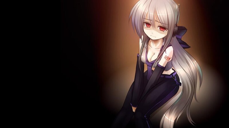 anime girl with red eyes