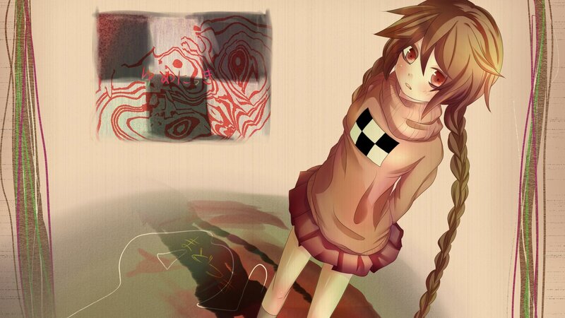anime girl with red eyes