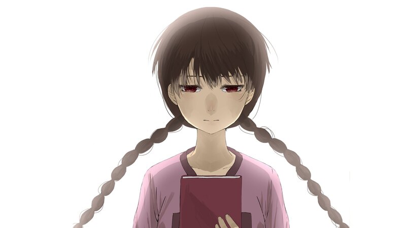 anime girl with red eyes
