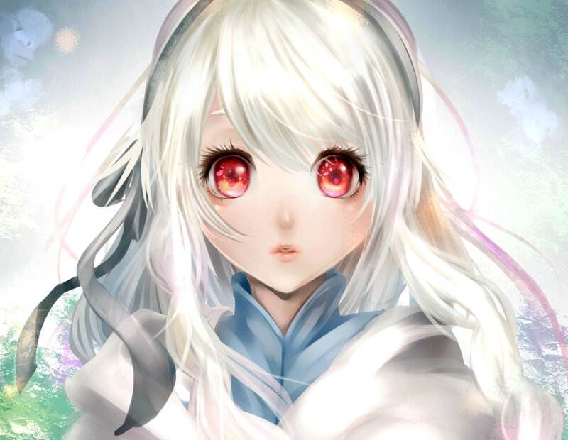 anime girl with red eyes