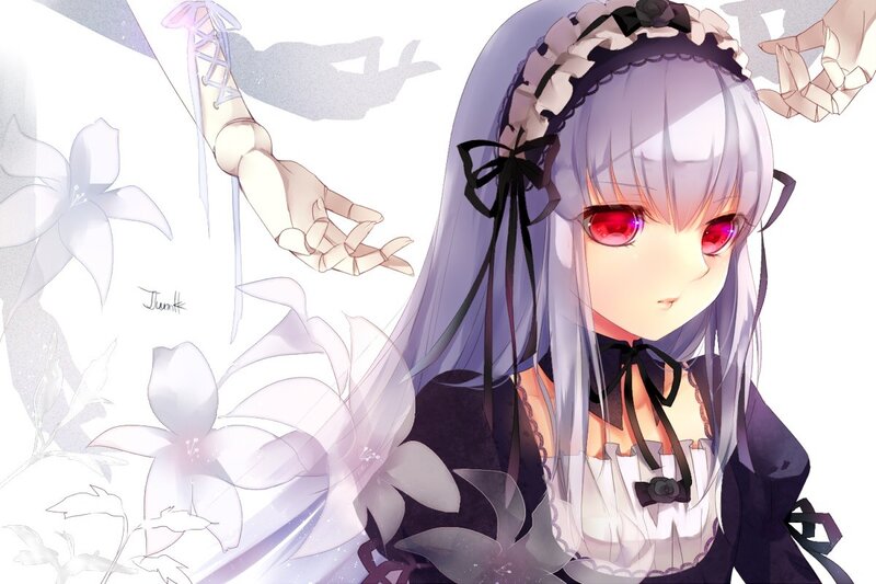 anime girl with red eyes