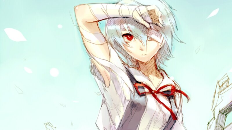 anime girl with red eyes