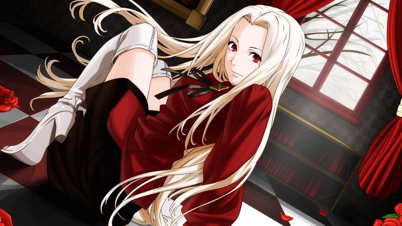 anime girl with red eyes