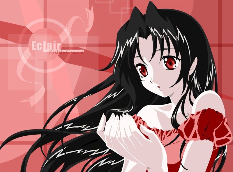 anime girl with red eyes