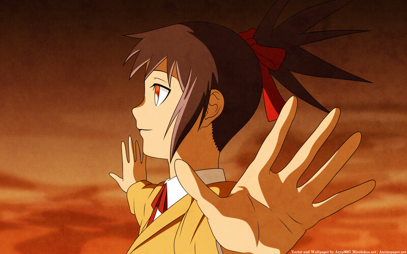 anime girl with red eyes