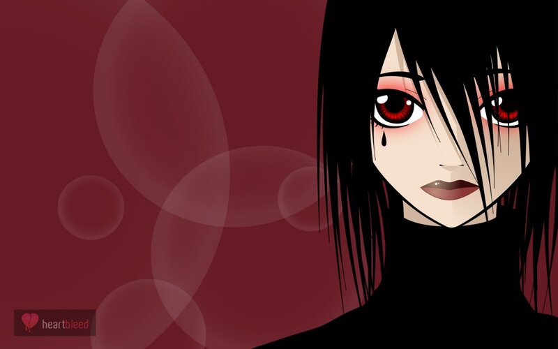 anime girl with red eyes